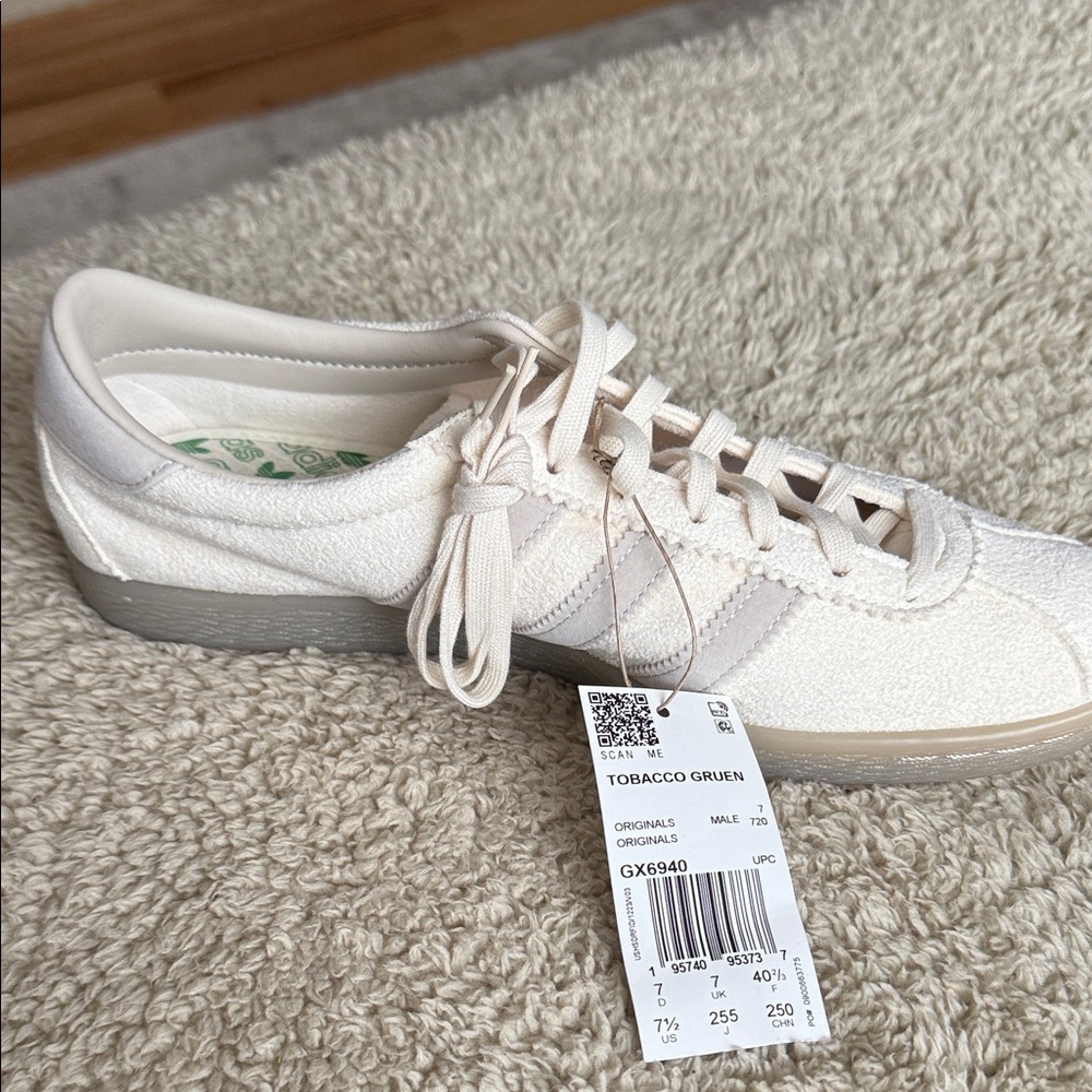 Authentic  Men  Addidas  Tobacco Gruen Cream and Gray Athletic Shoes
